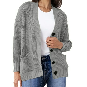 Ultrave Women's Knit Sweaters Solid Color Casual Short Cardigan Fall Fashion