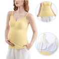 thumbnail image 1 of Ultrave Women's Maternity Nursing Tank Top with Built in Bra, Ribbed Hands Free Breastfeeding Cami ,Adjustable Strap, 1 of 8