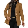 thumbnail image 1 of Ultrave Women's Trench Coats Casual Lapel Button Down Solid Fashion Jacket with Pocket, 1 of 6