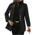 thumbnail image 1 of Ultrave Women's Trench Coats Casual Lapel Button Down Solid Fashion Jacket with Pocket, 1 of 6