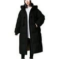 thumbnail image 1 of Ultrave Women's Winter Puffer Coat Zip-Up Mid Length Solid Color Jacket with Pockets, 1 of 6
