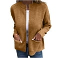 thumbnail image 1 of Ultrave Womens Sweaters and Cardigans Solid Knit Ribbed Outwear with Pockets, 1 of 6