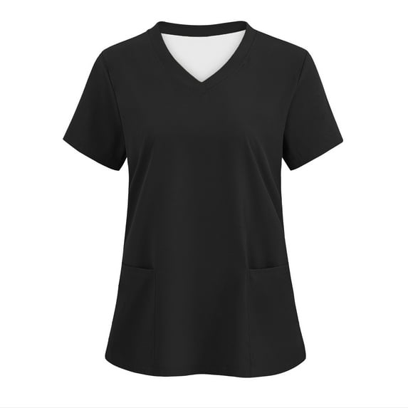 Ultrave Womens Tops Casual Short Sleeve Crop T-Shirts with Pockets Solid Color Summer Clothes