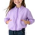 thumbnail image 1 of Ultrave Zip Up Jacket for Girls , Gingham Outwear Elastic Cuff Drawstring Hem Jackets Breathable Sunprotection 1-6Y, 1 of 7