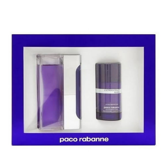Ultraviolet By Paco Rabanne For Men Set: EDT3.4+Stick Deodorant 2.7 NIB