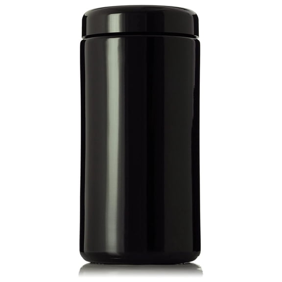 Ultraviolet Glass Jar 1 Liter Airtight Smell Proof Container for Kitchen Coffee Tea Spices Dried Goods Storage Black