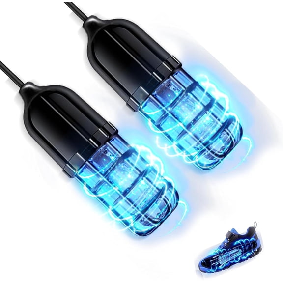 Ultraviolet Shoe Deodorizer,UV Light Sneaker Cleaner, Timing UV Footwear Odor Elimination,360?Ultraviolet Bulb Design, Applicable to Shoes and Boots 6W (Black)