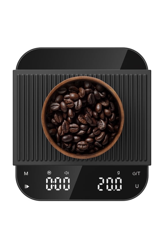 Coffee Scale with Timer, 0.1g/3kg Precision Rechargeable Digital Espresso Scale with LCD Display, Coffee Bean Weighing, Removable Waterproof Cover, Digital Kitchen Scale with Auto Timing