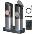 thumbnail image 1 of Ultrean Electric Salt & Pepper Grinder Sets, 2pcs Rechargeable, Adjustable, Stainless Steel Construction, Auto Dust Lids, LED one-hand operation, 1 of 10