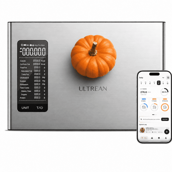 Ultrean Food Kitchen Scale with Nutritional Calculator, Digital Kitchen Scale Smart with APP & AI Calorie Tracker Carbs Protein for Weight Loss, 1g Precision, 22lb