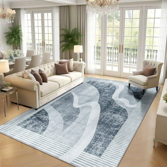 Ultrug Abstract Area Rug Soft Rugs Non-Slip Indoor Carpet for Bedroom Living Room Home Decor,5'x8',Gray