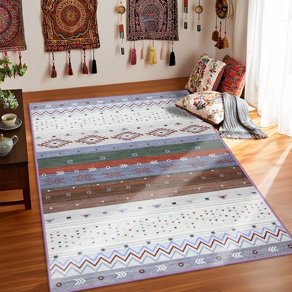 Ultrug Area Rugs for Bedroom Rug for Living Room Nursery Boho Decor Fluffy Carpet,4'x6',Purple