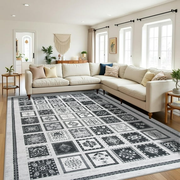 Ultrug Area Rugs for Bedroom Rug for Living Room Nursery Decor Fluffy Carpet,5'x8',Black