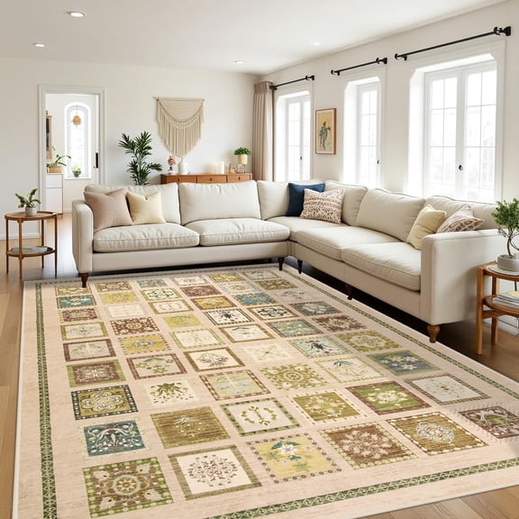 Ultrug Area Rugs for Bedroom Rug for Living Room Nursery Decor Fluffy Carpet,6'x9',Beige