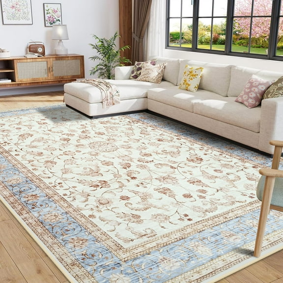 Ultrug Area Rugs for Bedroom Rug for Living Room Nursery Decor Fluffy Carpet Vintage Indoor Mat,4'x6',Beige