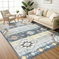 thumbnail image 1 of Ultrug Boho Area Rug Modern Geometric Soft Non Slip Rugs Indoor Floor Carpet for Living Room Bedroom Home Decor,5'x8',Blue, 1 of 7