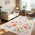 thumbnail image 1 of Ultrug Floral Area Rug Soft Non Slip Vintage Rugs for Living Room Bedroom Home Deocr Flower Carpet,5'x7',Beige, 1 of 7