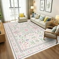 thumbnail image 1 of Ultrug Floral Area Rug Soft Non Slip Vintage Rugs for Living Room Bedroom Home Deocr Flower Carpet,5'x8',Black, 1 of 7