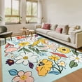 thumbnail image 1 of Ultrug Floral Area Rugs Boho Rugs Flower Print Carpet for Bedroom Living Room Office Nursery Home Decor,4'x6',Green, 1 of 7