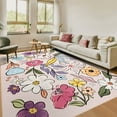 thumbnail image 1 of Ultrug Floral Area Rugs Boho Rugs Flower Print Carpet for Bedroom Living Room Office Nursery Home Decor,4'x6',Pink, 1 of 7