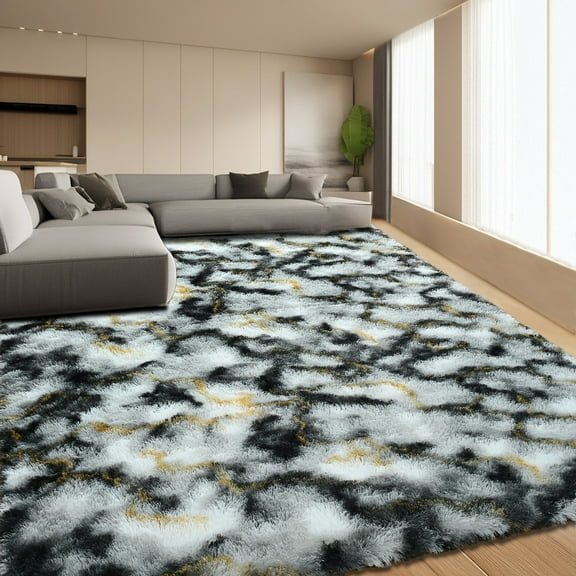 Ultrug Fluffy Shag Rug Bedroom Area Rugs for Living Room Nursery Plush Soft Carpet Home Decor,4'x6',Grey