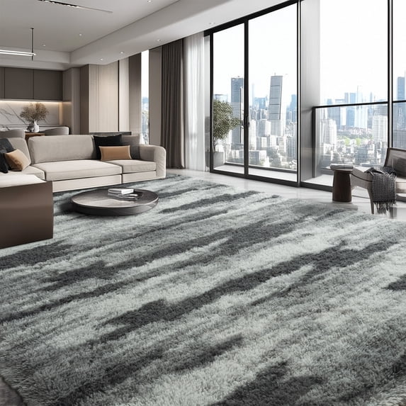Ultrug Fluffy Shag Rug Bedroom Area Rugs for Living Room Nursery Plush Soft Carpet Home Decor,5'x8',Grey