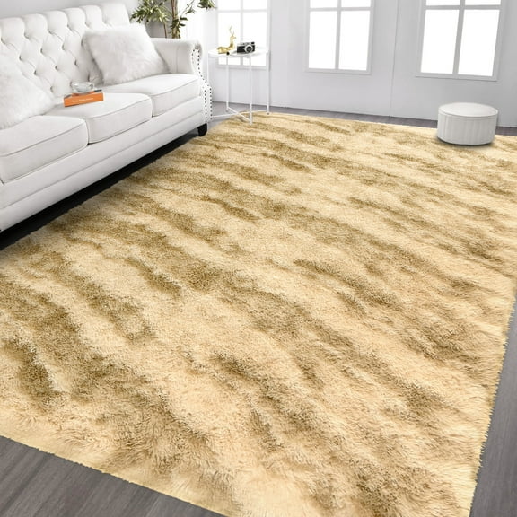 Ultrug Fluffy Shag Rug Bedroom Area Rugs for Living Room Nursery Plush Soft Carpet Home Decor,5'x8',Khaki