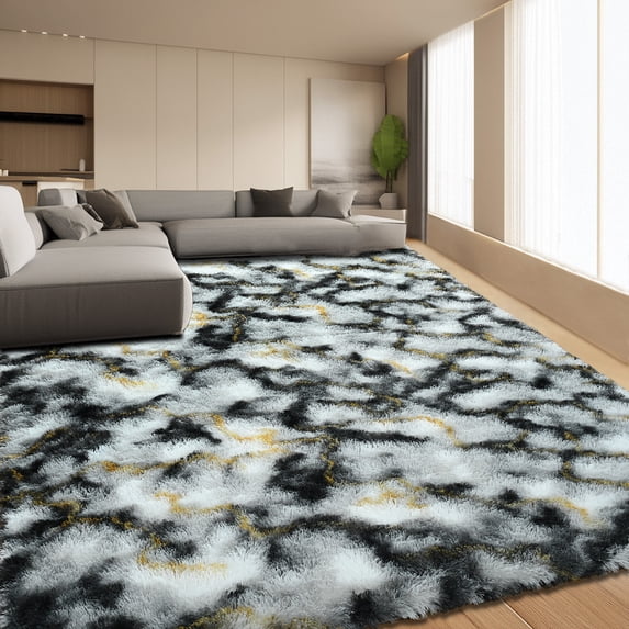 Ultrug Fluffy Shag Rug Bedroom Area Rugs for Living Room Nursery Plush Soft Carpet Home Decor,6'x9',Grey