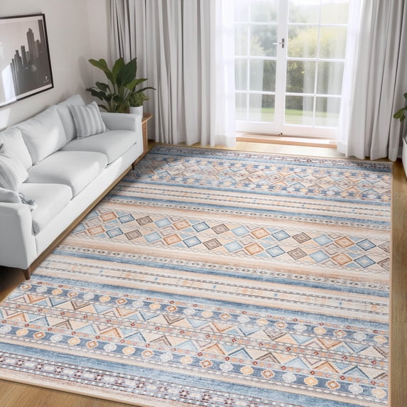 Ultrug Soft Boho Area Rug Moroccan Geometric Rugs Washable Carpet for Bedroom Living Room Home Decor,6'x9',Orange