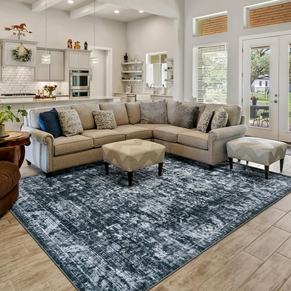 Ultrug Vintage Rugs Modern Area Rug Washable Indoor Carpet for Bedroom Living Room Home Decor,6'x9',Gray