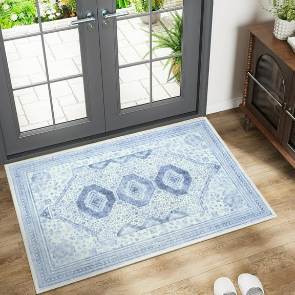 Ultrug Vintage Rugs Soft Accent Area Rug Boho Carpet for Bedroom Living Room Home Decor,2'x3',Blue