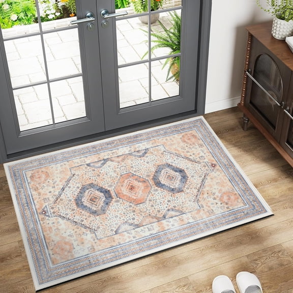 Ultrug Vintage Rugs Soft Accent Area Rug Boho Carpet for Bedroom Living Room Home Decor,2'x3',Orange
