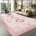thumbnail image 1 of Ultrug Vintage Rugs Soft Accent Area Rug Boho Carpet for Bedroom Living Room Home Decor,5'x8',Pink, 1 of 7