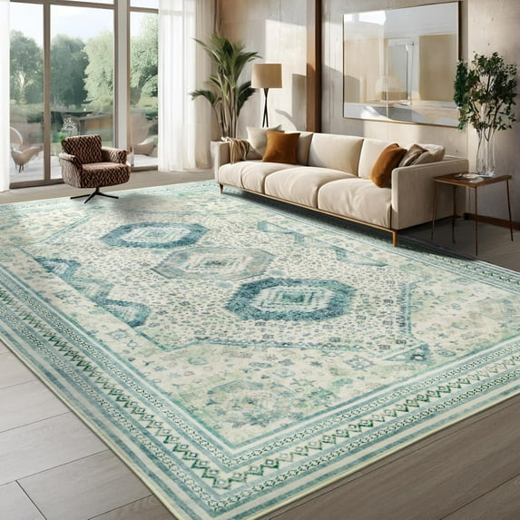 Ultrug Vintage Rugs Soft Accent Area Rug Boho Carpet for Bedroom Living Room Home Decor,6'x9',Green