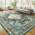 thumbnail image 1 of Ultrug Vintage Rugs Soft Accent Area Rug Retro Distressed Medallion Carpet for Bedroom Living Room Home Decor,4'x6',Green, 1 of 7
