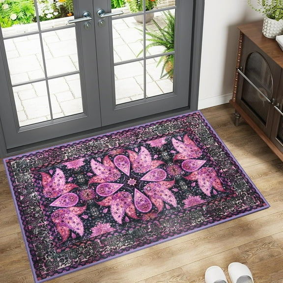 Ultrug Vintage Rugs Soft Accent Area Rug for Bedroom Living Room Home Decor Boho Carpet,2'x3',Purple