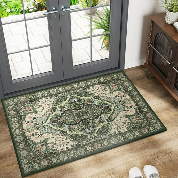 Ultrug Vintage Rugs Soft Accent Area Rug for Bedroom Living Room Home Decor Carpet,2'x3',Green