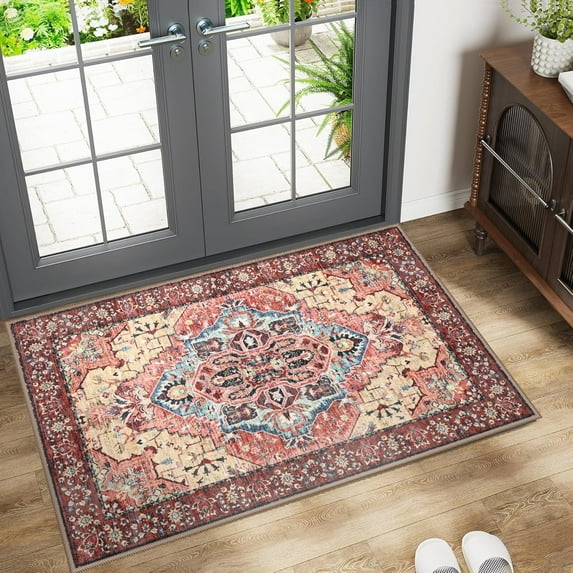 Ultrug Vintage Rugs Soft Accent Area Rug for Bedroom Living Room Home Decor Carpet,2'x3',Red