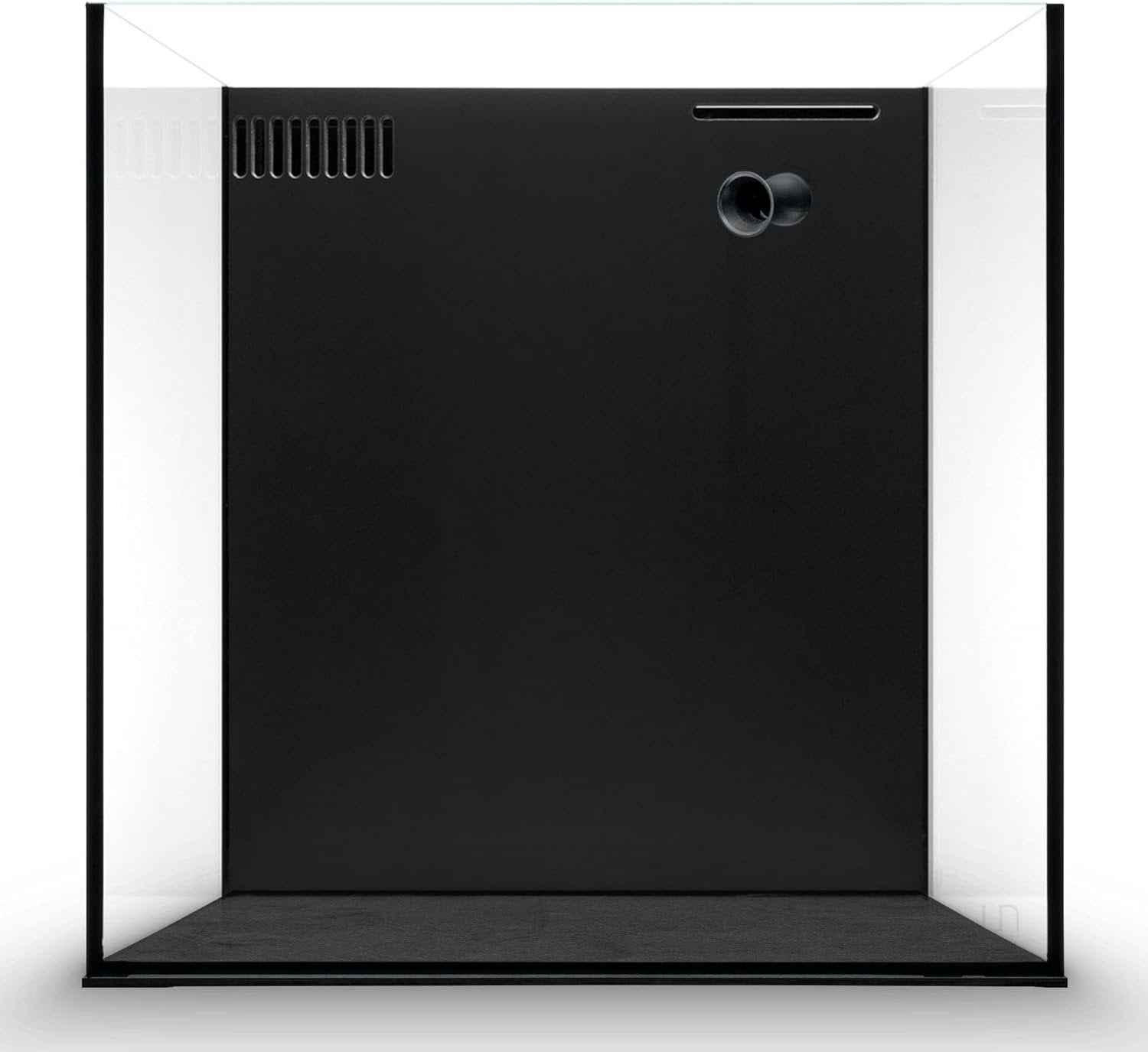 11 Gallon Black Rimless Glass Aquarium with Triple-Chamber Filter