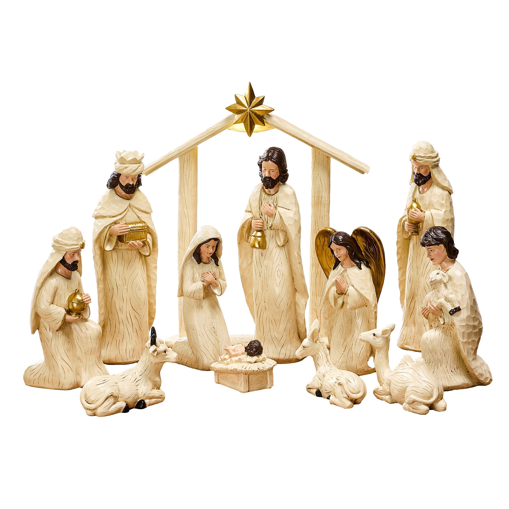 Custom Nativity Set Ultym 20 inch Lighted Nativity Set, 12 Piece Resin Christmas Nativity ...