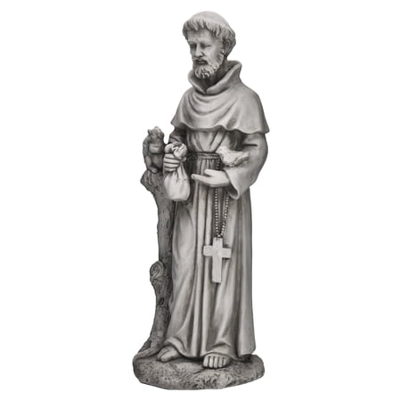 Ultym 31 inch St Francis Garden Statue Large Catholic Christian Outdoor Statue Weather Resistant MGO Resin for Prayer Meditation Patio Decor