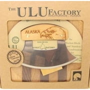 Ulu Factory Alaska Ulu Birch Walnut Stripe Wood Chopping Bowl-board Eagle Head Design Handle