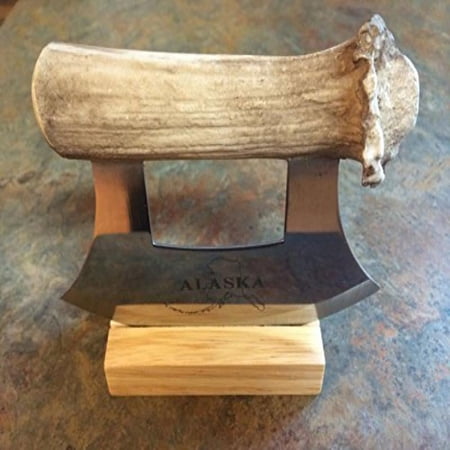 Arctic Circle Alaskan Ulu Knife with Faux Antler Handle and Stainless Steel Blade 1 Count