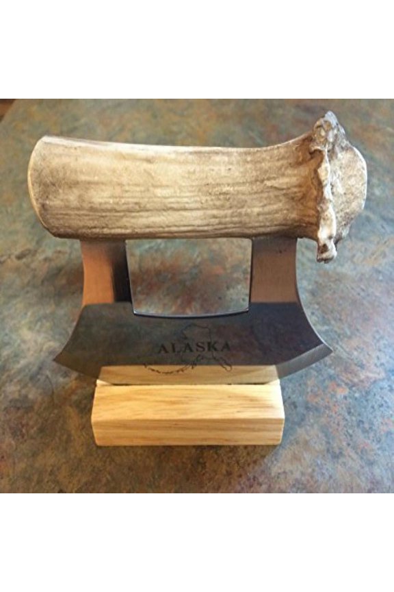 Arctic Circle Alaskan Ulu Knife with Faux Antler Handle and Stainless Steel Blade 1 Count