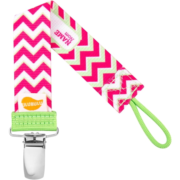 Ulubulu Pink Chevron Pacifier Clip - 1 Count