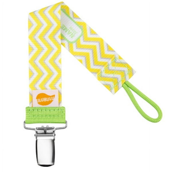 Ulubulu Yellow Chevron Universal Pacifier Clip, Single Pack