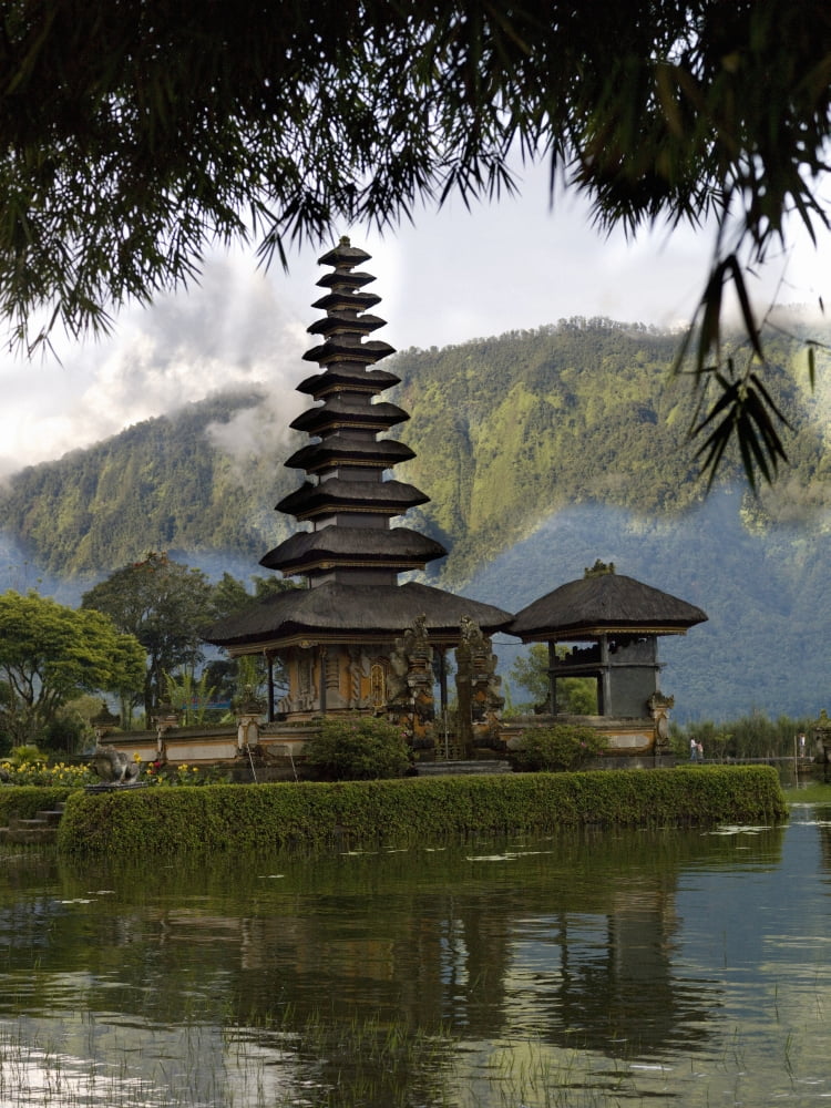 Ulun Danu Temple On Beratan Lake Bali Indonesia Canvas Art - Keith Levit Design Pics (15 x 20)