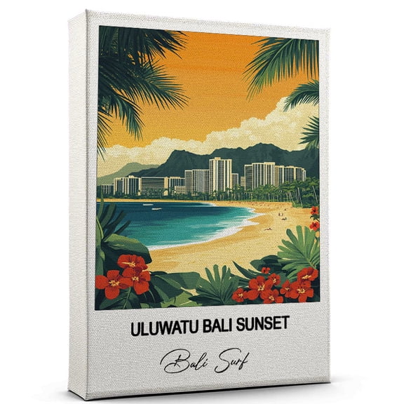 Uluwatu Bali Sunset Travel Wall Canvas  Elegant and Cultural Art Print Bali Surf Canvas Print  Ideal Gift for Travel Lovers