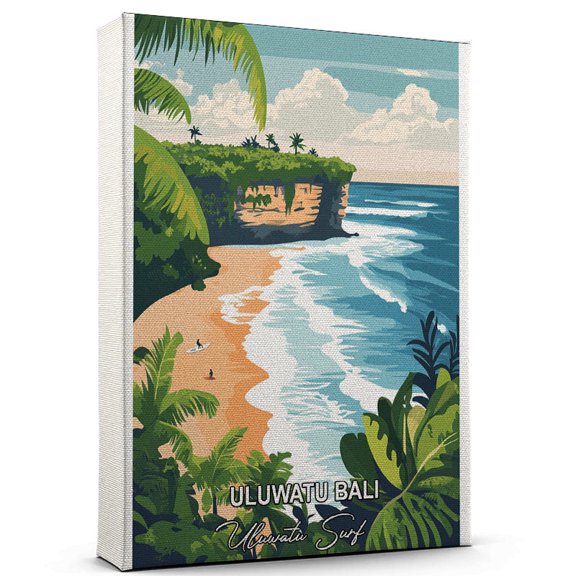 Uluwatu Bali Travel Canvas Wall Art Uluwatu Surf Canvas A Scenic Artwork That Evokes Calmness, Wanderlust, and Connection with the World