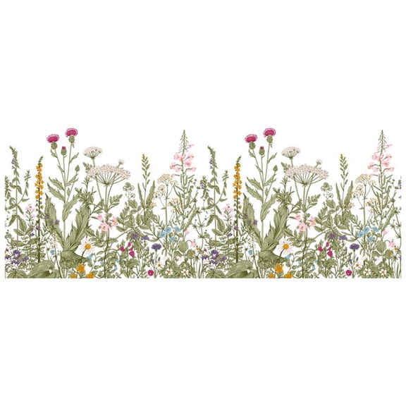 Ulxkmt 1Pc Wildflower Grass PVC Window Stickers Removable Wall Decals for Home Kitchen
